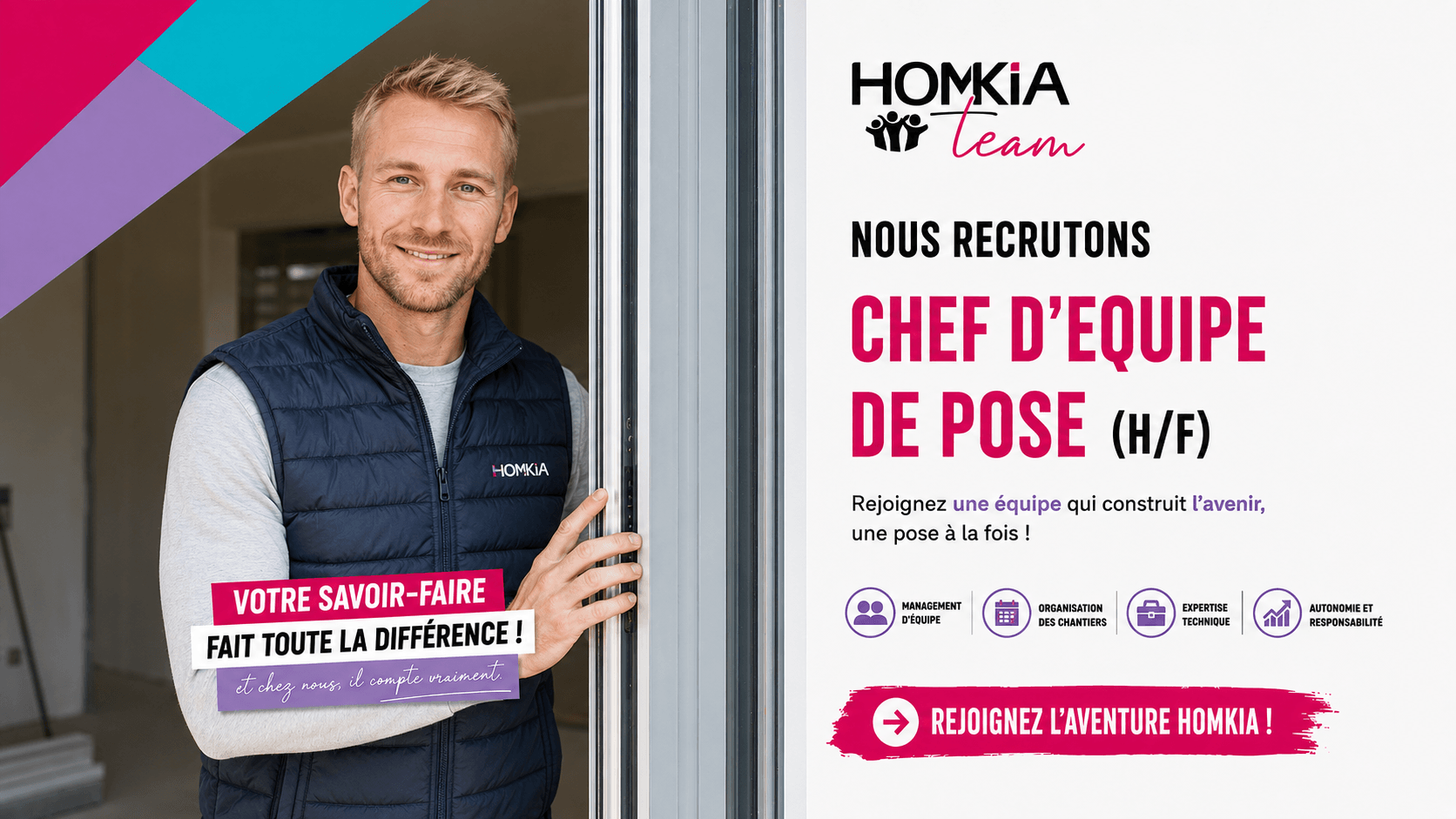 CHEF D'ÉQUIPE MENUISIER POSEUR (H/F) - Toulon (83)
