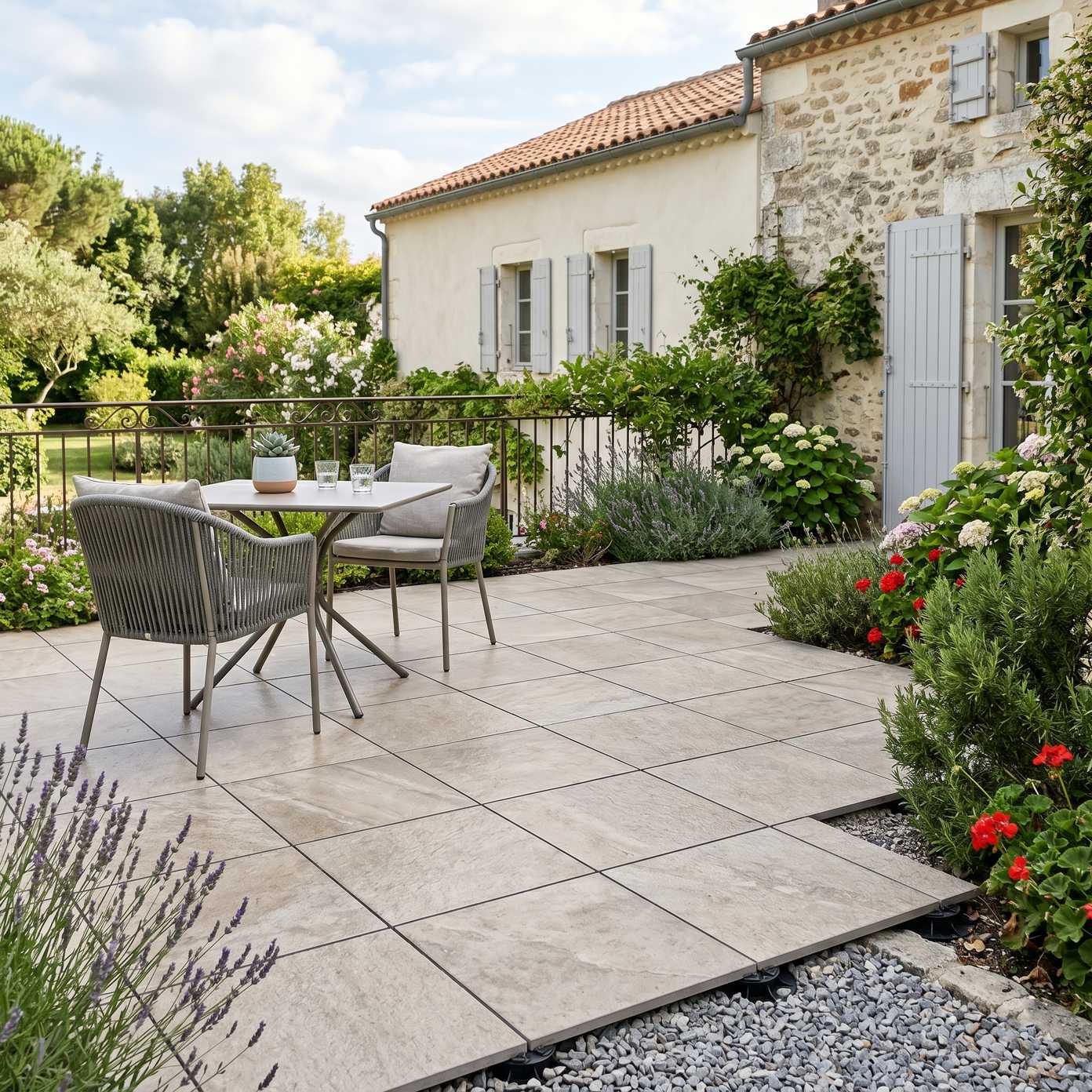 Terrasse sur plots